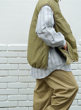 22AW DW pier39s日系户外机能拼色双面穿半拉链夹棉马甲背心