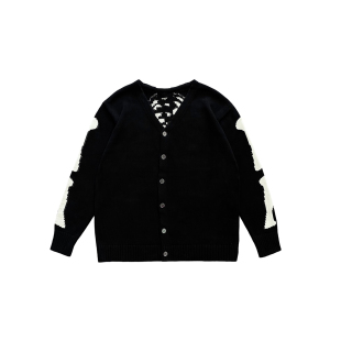 KAPITAL 平田和宏日系复古肋骨骨架秋冬男女同款针织开衫毛衣外套