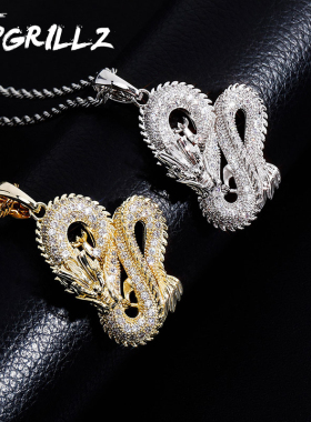 TOPGRILLZ嘻哈国潮中国风东方龙创意个性百搭吊坠项链锆石镶嵌