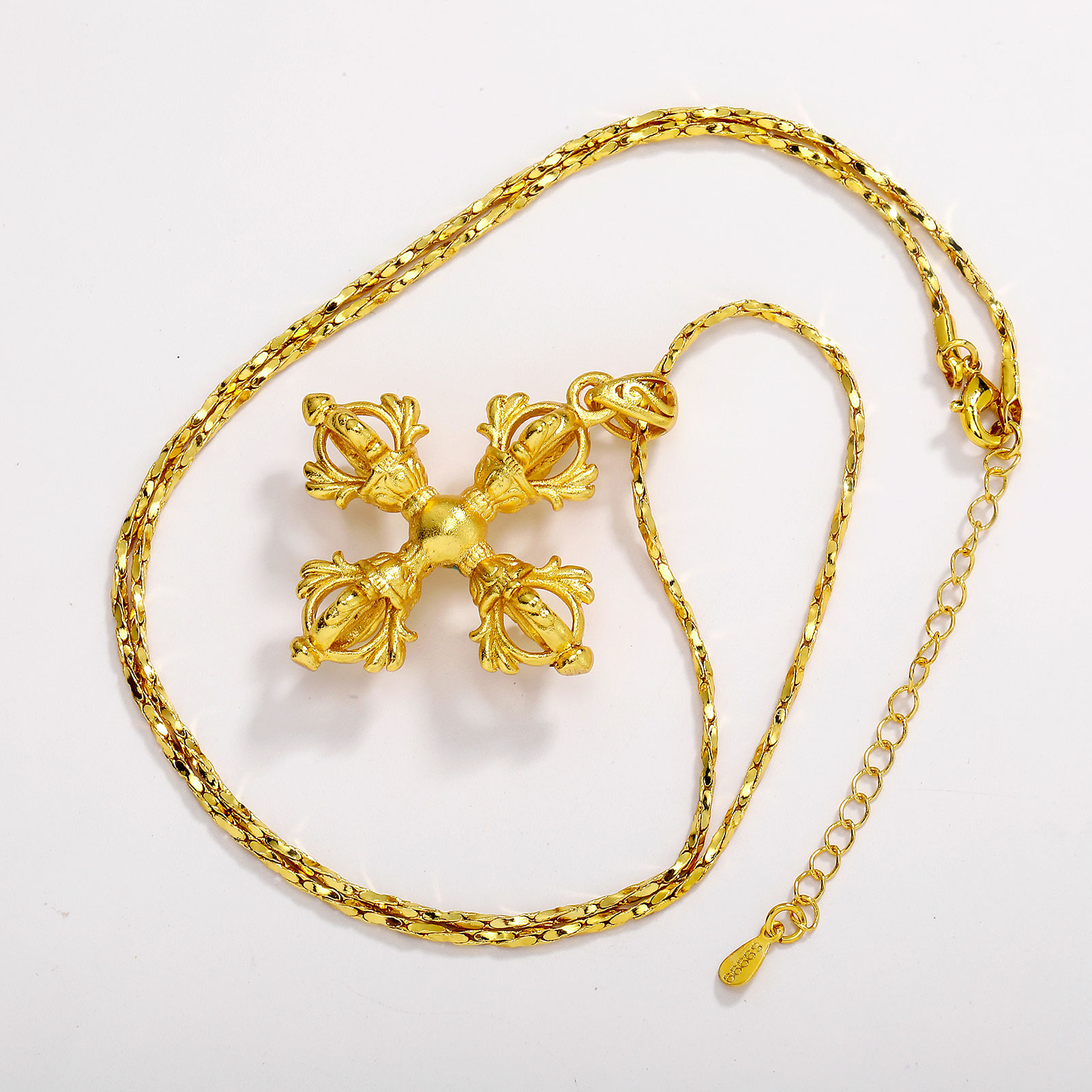 十字金刚杵吊坠项链高保色