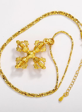 TOPGRILLZ十字金刚杵吊坠项链高保色久不掉色毛衣链金店同款女