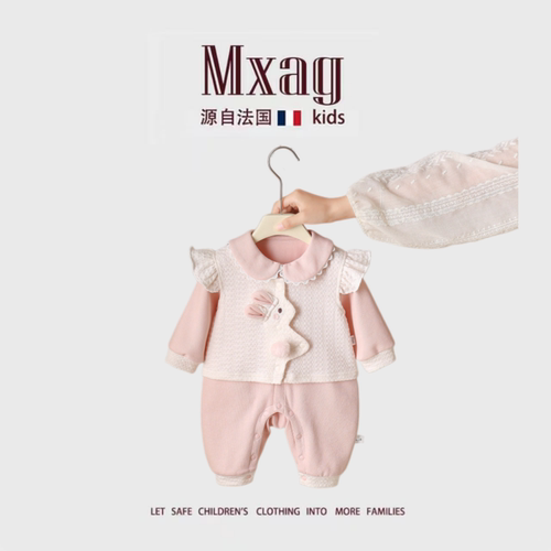 MXAG春秋女宝宝蝴蝶结哈衣
