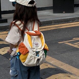 法国mxag多功能撞色儿童书包女孩高颜值休闲轻便男童揹包潮童旅游