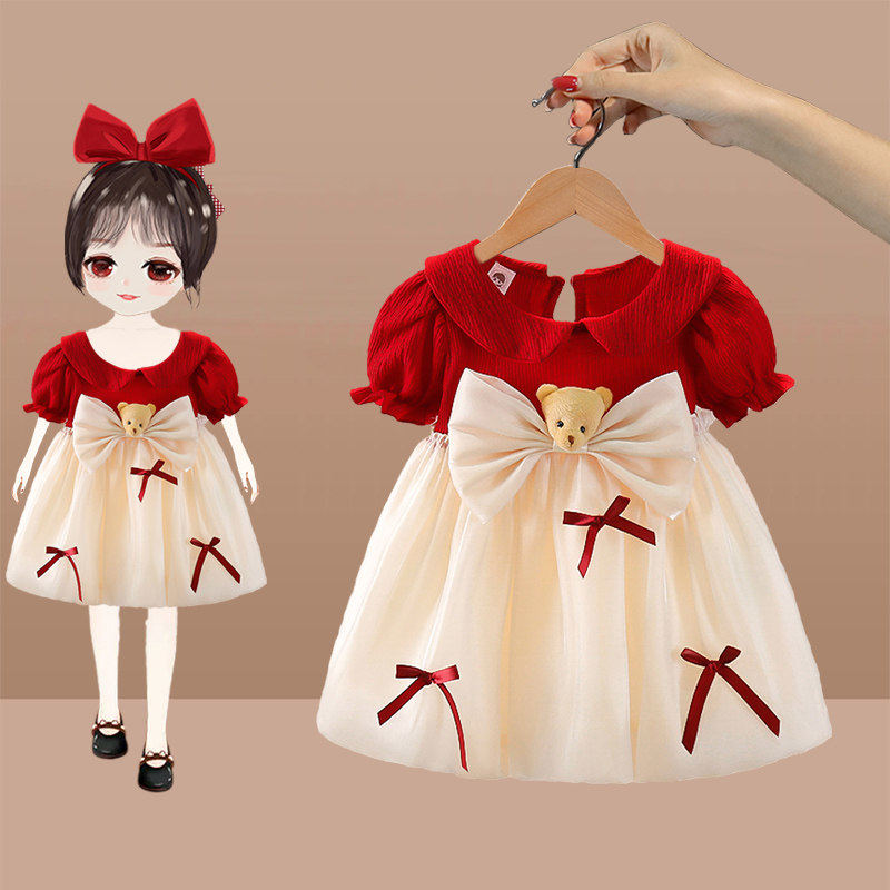 法国mxag女童洋装夏装儿童宝宝一周岁生日礼服裙子夏季小女孩洋派