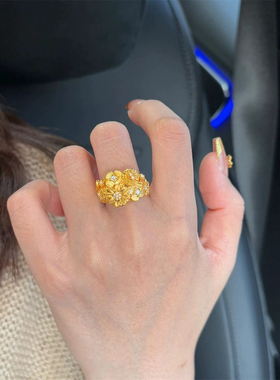 金包银繁花似锦戒指女2025新款轻奢超仙精致气质时尚高颜值指环