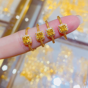 金包银小方糖戒指女轻奢小众设计感指环2025新款