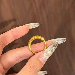 金包银光面面包戒指海豚背戒指女小众设计轻奢高级感指环