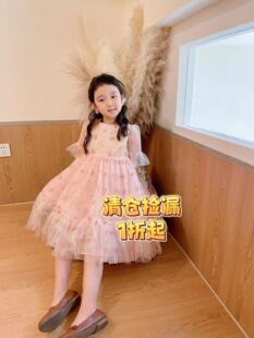 子套装 百搭T恤裤 捡漏清仓女童洋气连衣裙公主裙儿童上衣短裤 特价