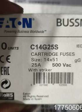 BUSSMANN保险丝 C14G25S