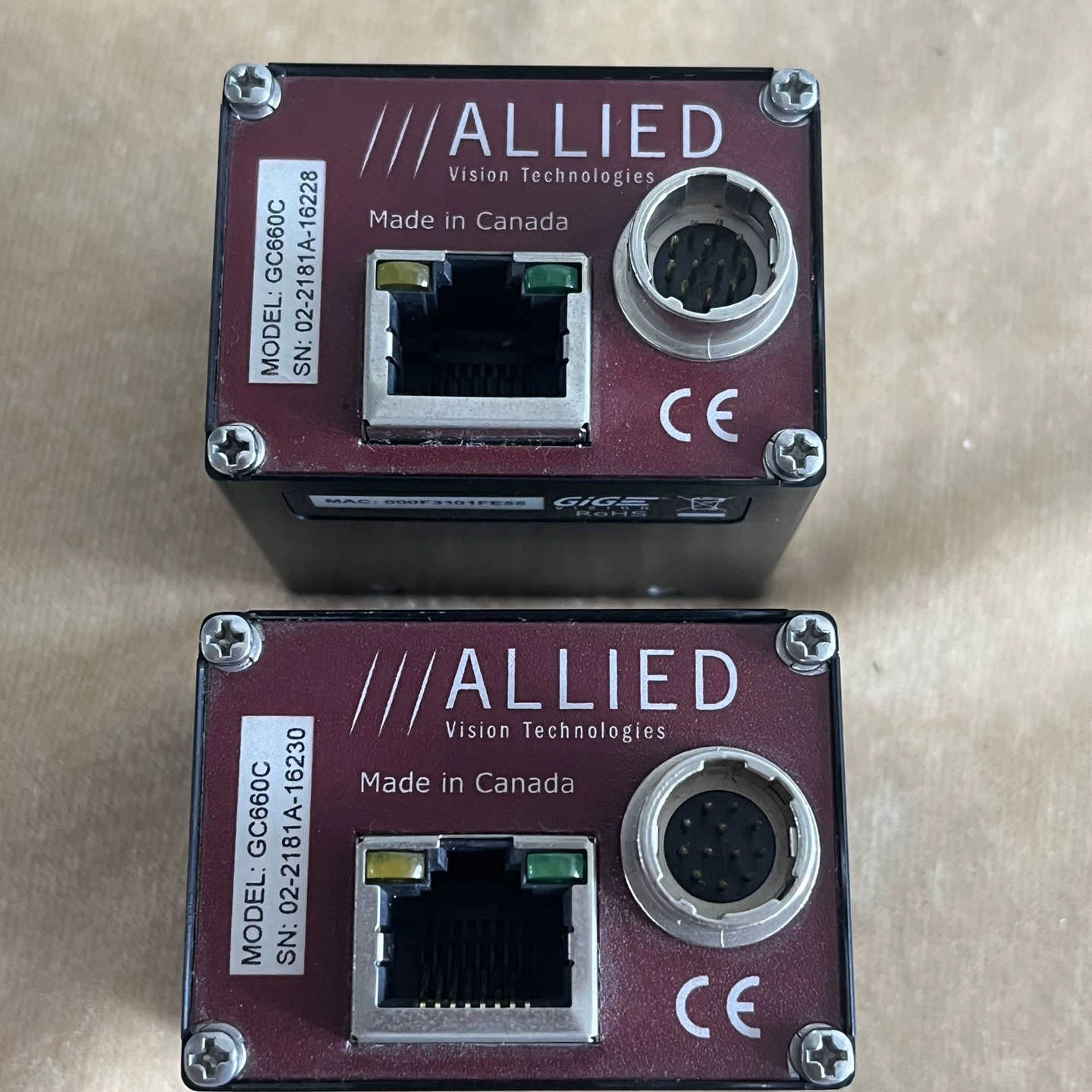加拿大ALLIED工业相机GC660C，2个。Made