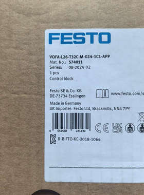 FESTO费斯托574011控制阀VOFA-L26
