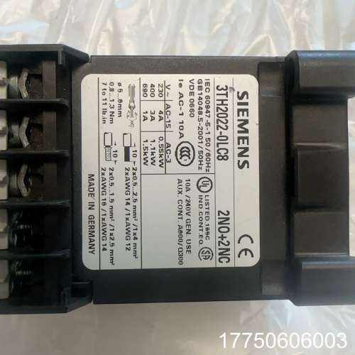 触器3TH2022-0LC8，德国，2NO+2N