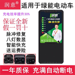 适用绿能电动车48V12AH60V20AH72V铅酸N头原装 智能充电器自动断电