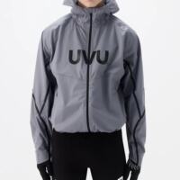 uvu Soft shell running jacket with hood for Men and women Functional outdoor breathable Casual running rain jacket thumbnail 2