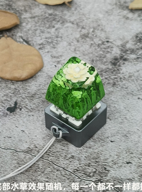 键帽树脂樱桃单颗透光 个性雏菊花朵键盘帽 可定制蓝色夜光花键帽