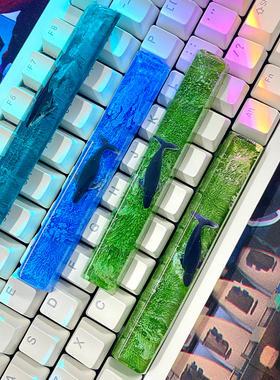 机械键盘个性鲲鲲空格键 高度单颗透光 树帽鲸落海洋蓝色主题键帽