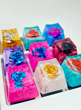 键帽单颗透光个性化可定制高度自然晕染ttc轴手工树脂机械键盘帽