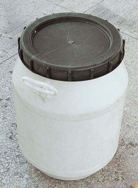 废液化工桶25/50LPE白色家用小水桶可提圆形塑料带盖废料环保污水
