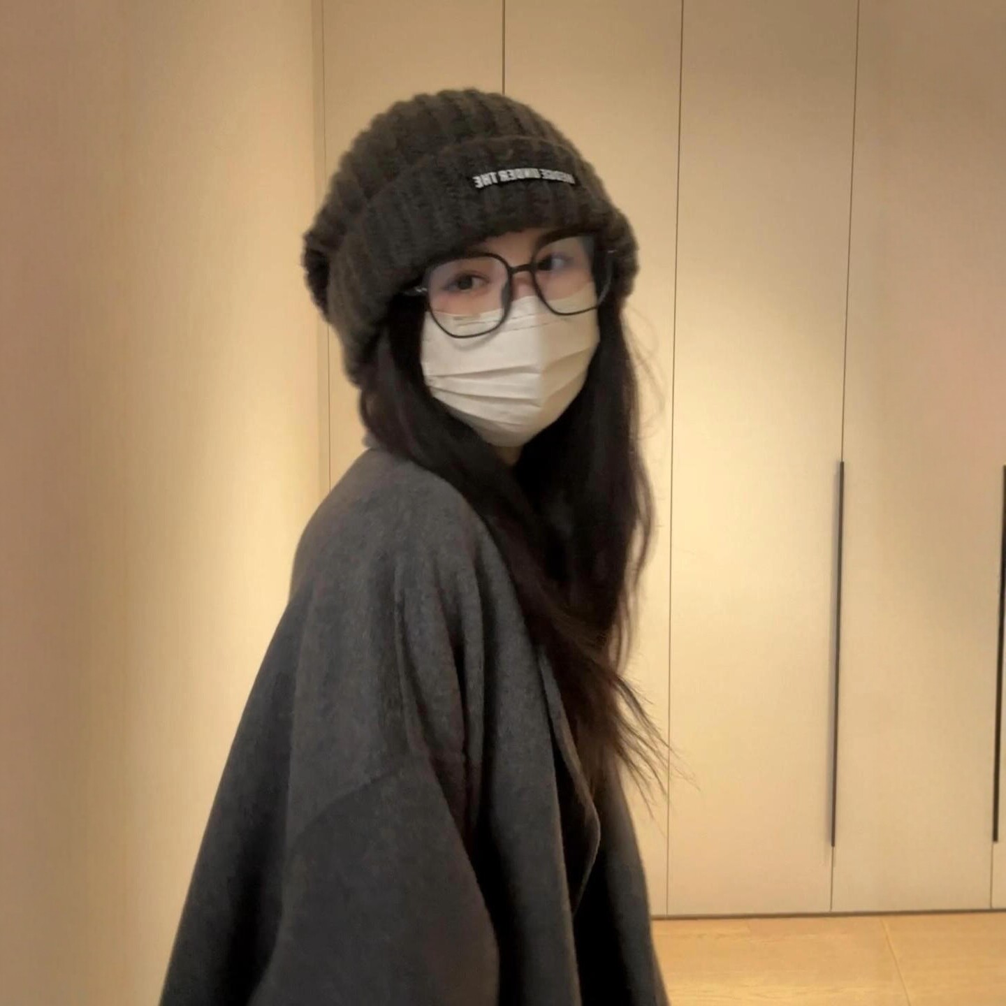 保暖毛线帽冬休闲风针织帽氛围感