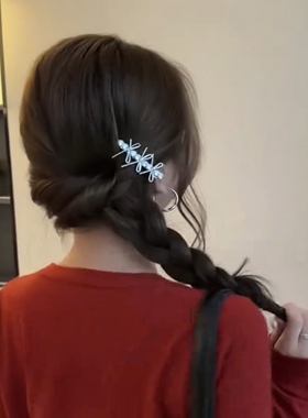 韩版轻奢蝴蝶结发夹高级感侧边夹