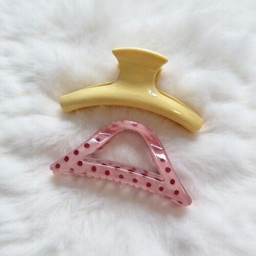 多巴胺抓夹春日质感鲨鱼夹甜美波点发夹高级感后脑勺夹子2026新款