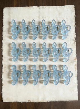 韩系简约高音谱号抓夹蓝色音乐元素发夹甜美百搭鲨鱼夹2026年新款