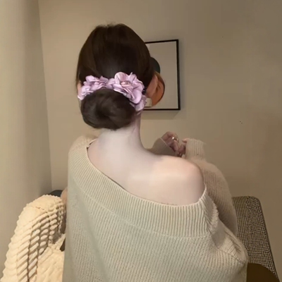 没招了～紫色山茶花香蕉夹韩系氛围感抓夹甜美后脑勺夹子2026新款