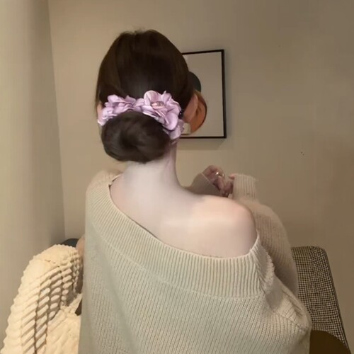 没招了～紫色山茶花香蕉夹韩系氛围感抓夹甜美后脑勺夹子2026新款