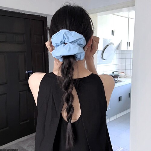 奶油色云朵韩系百搭大肠简约发圈