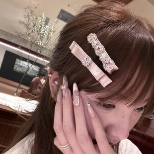 这是我的本命发夹甜美水钻蝴蝶结边夹高级感气质侧边夹2025年新款