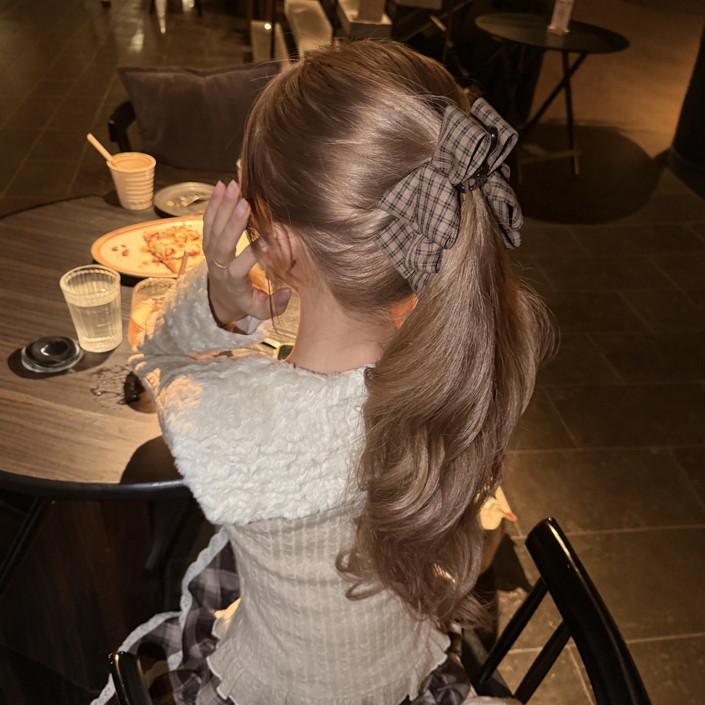 安利给全世界的扁头姐妹甜美风香蕉夹格纹法式设计感发夹2025新款