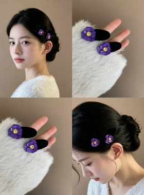 紫色花楹~一眼心动的发夹2026新款设计感优雅高级侧边碎发夹发饰