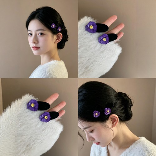 紫色花楹~一眼心动的发夹2026新款设计感优雅高级侧边碎发夹发饰
