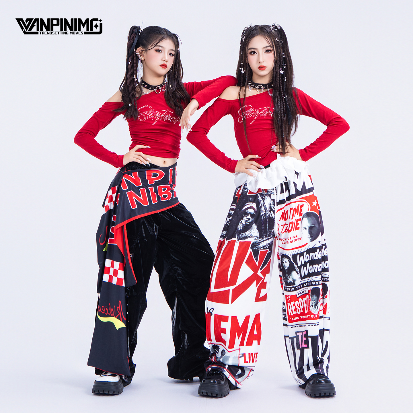 顽皮尼莫女童爵士舞女团风演出服