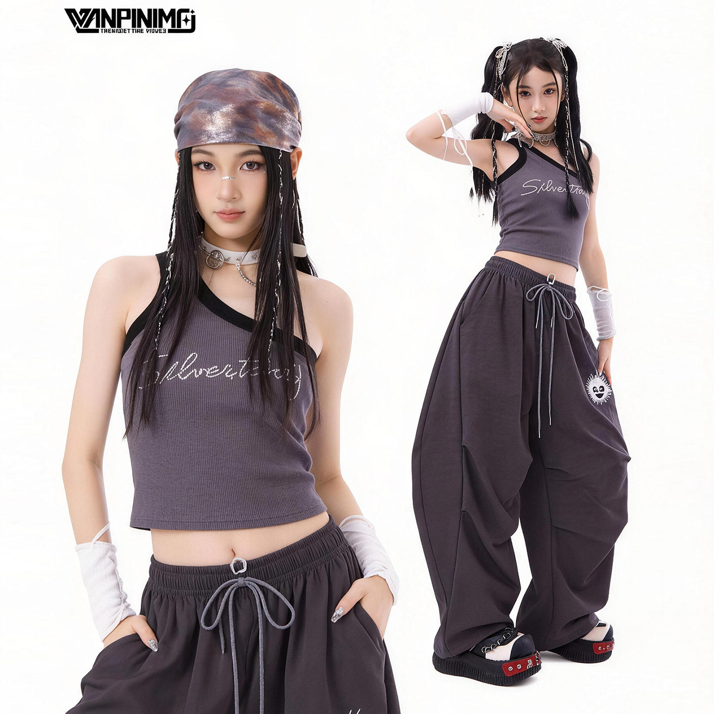 顽皮尼莫甜酷风少儿女团爵士舞女童服装夏走秀街舞jazz时髦演出服图片