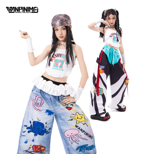 顽皮尼莫女童爵士舞透气演出服