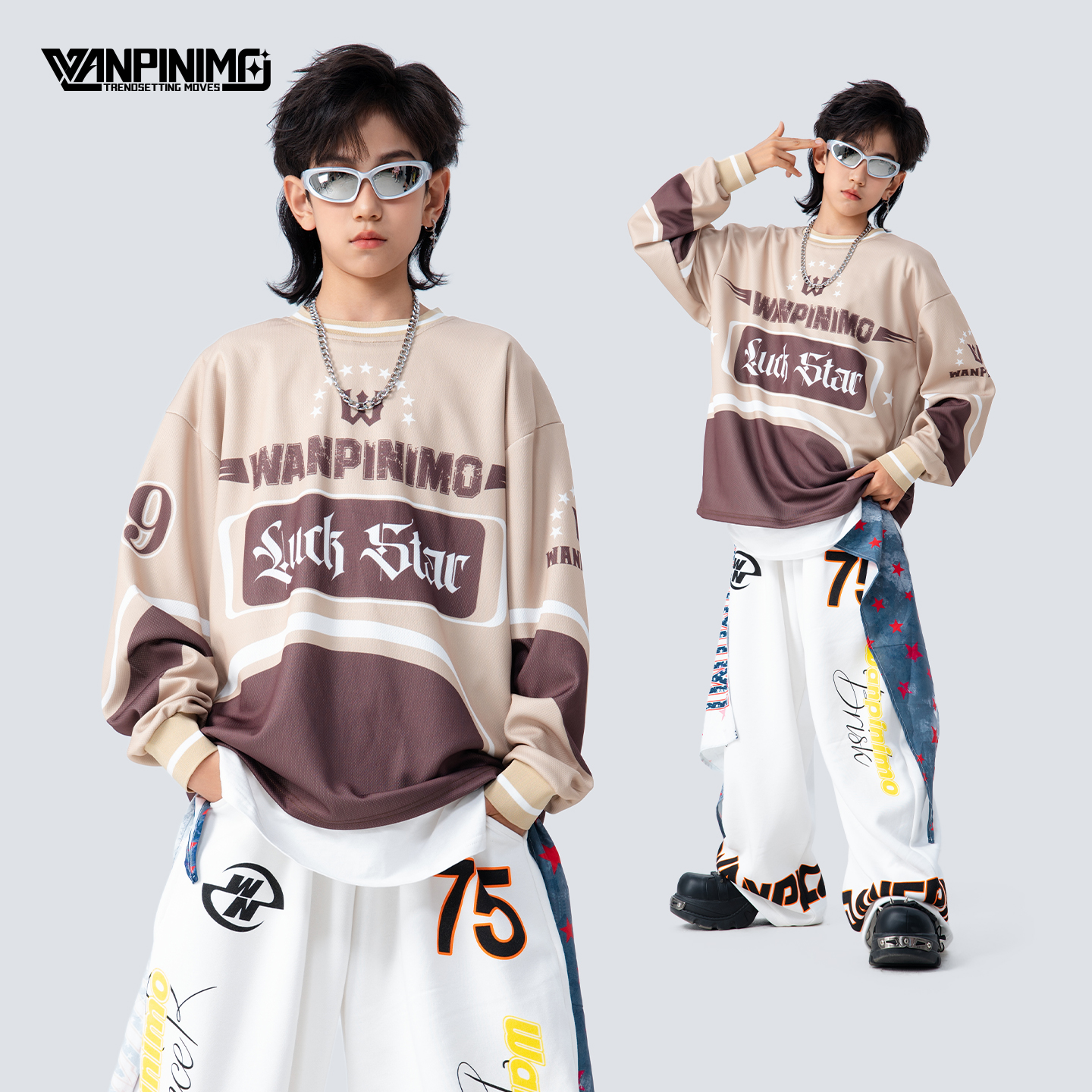 顽皮尼莫男童嘻哈街舞秋冬演出服