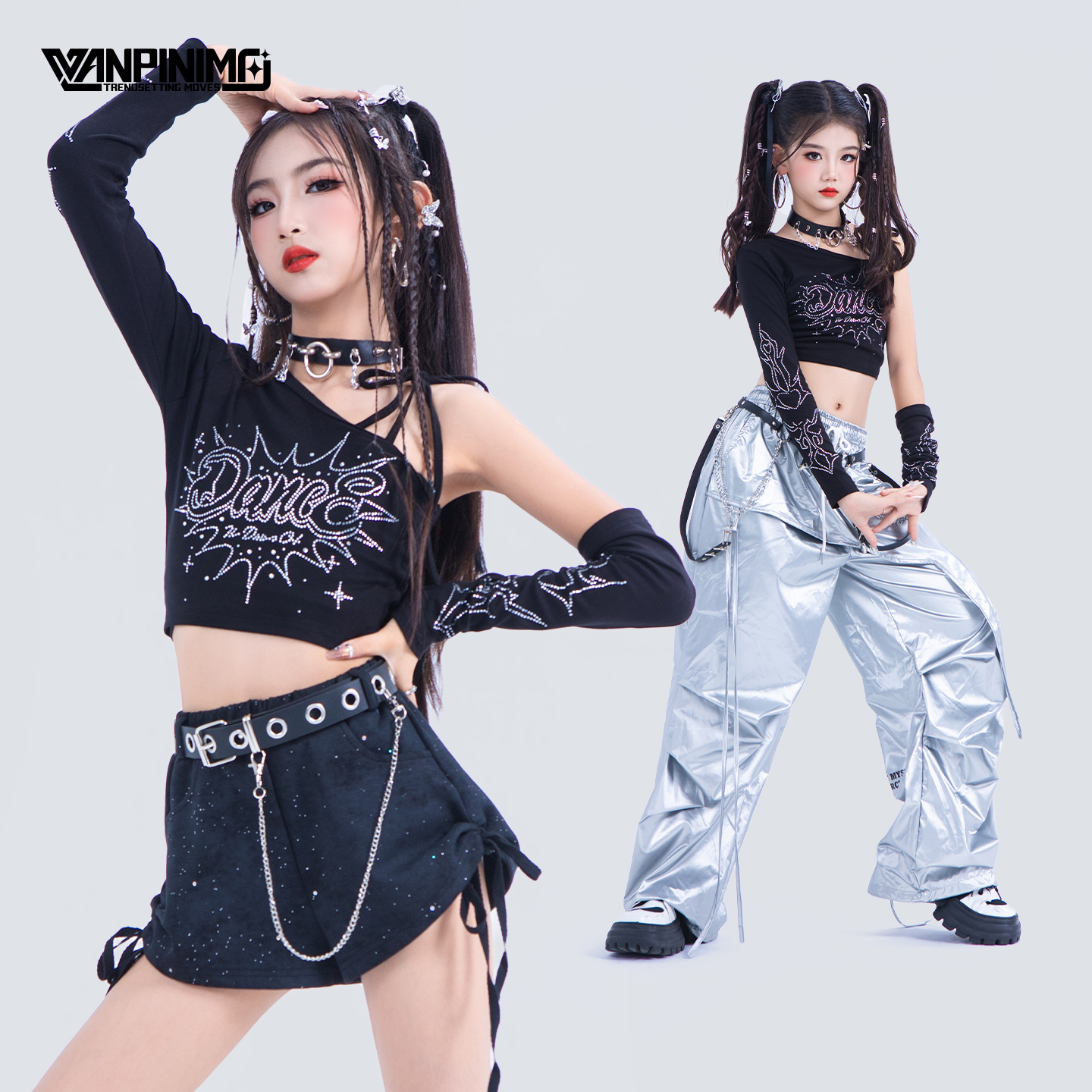 顽皮尼莫女童爵士舞女团风演出服