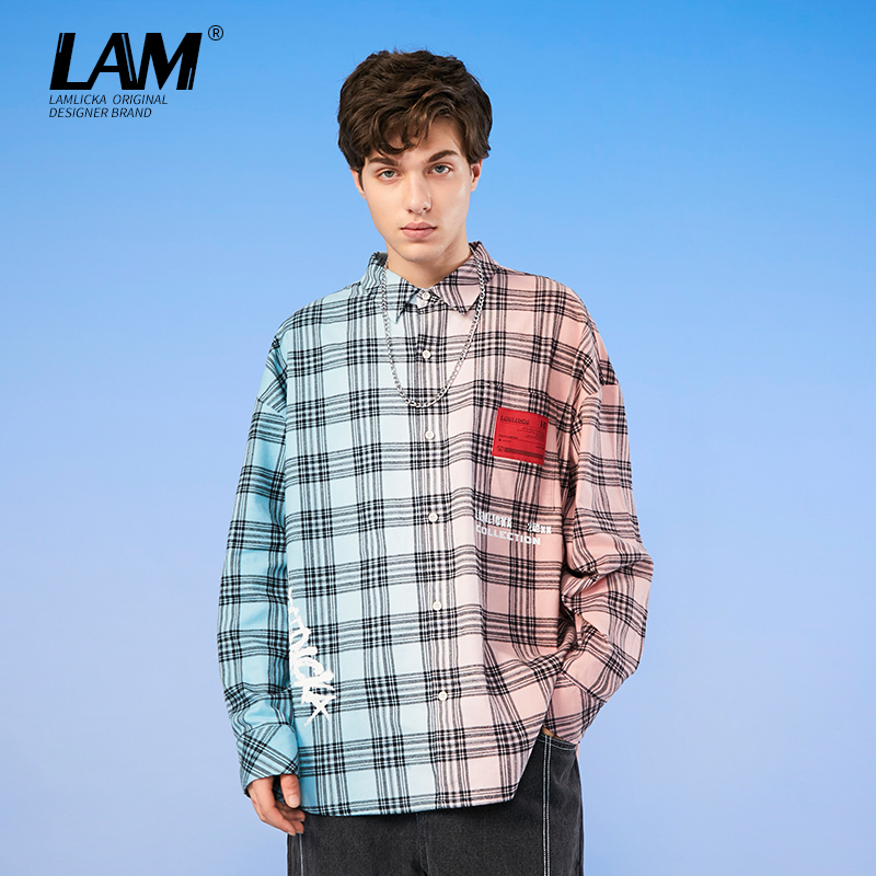 LAMLICKA李宏毅同款变格子衬衫