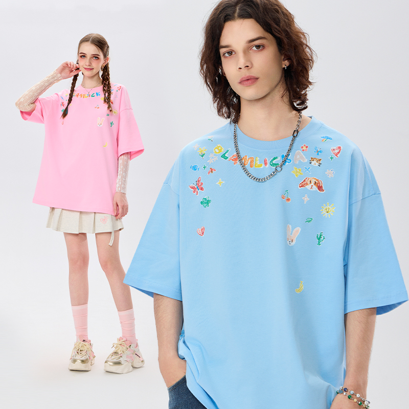 LAMLICKA趣味印花多巴胺短袖