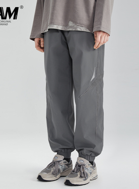 LAMLICKA lam户外山系三防束脚长裤男潮秋季宽松坠感刺绣运动裤子