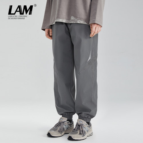 LAMLICKA无性别休闲束脚长裤