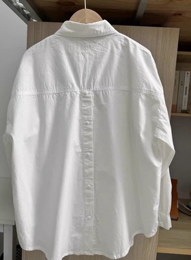 纯棉白色防晒衬衫女夏2026秋新款薄款外穿长袖衬衣宽松学生上衣