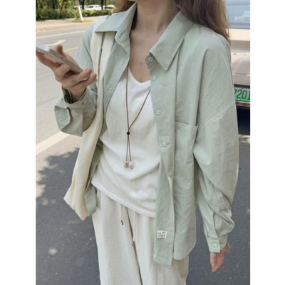大牌剪标撤柜纯棉长袖衬衫外套女