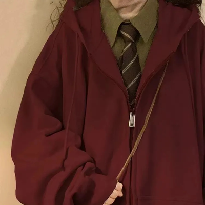 品牌剪标/运费险连帽拉链卫衣女