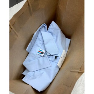 韩系冬季穿搭2026新款蓝色衬衫女外套长袖衬衣设计感法式chic上衣