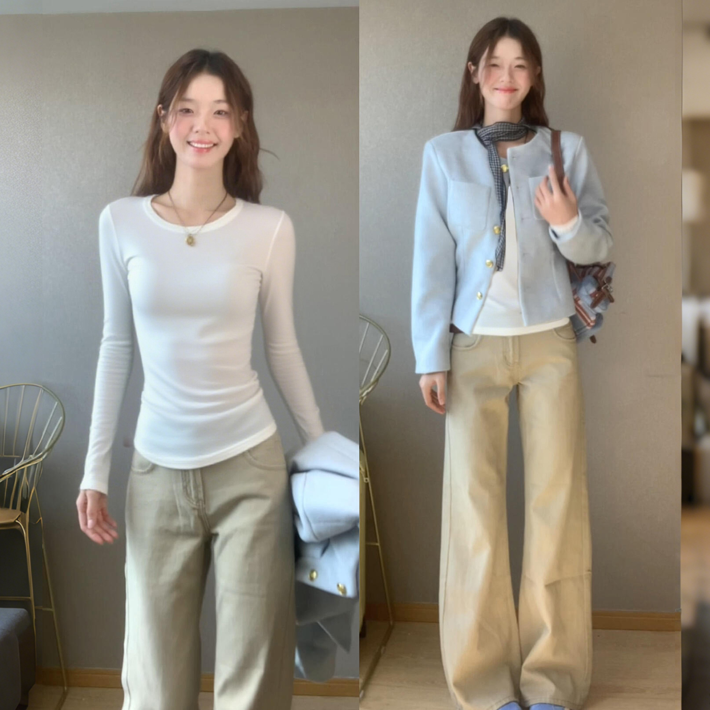 小香风内搭打底衫女修身正肩t恤