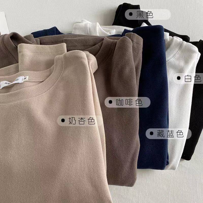 2025新款爆款磨毛内搭秋冬新款韩版宽松德绒打底衫长袖T恤女上衣,女装/女士精品,大码内搭,淘宝优惠券,粉丝福利购,淘宝优惠卷