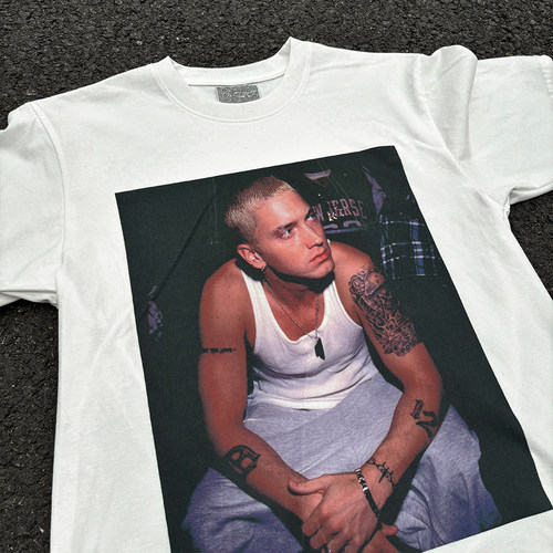 埃米纳姆Eminem说唱歌手 hippop稀有rare盐系炸街短袖T恤oversize