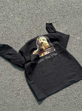 Weirdstory Cryptopsy密码学乐队滑板长袖tee欧美酷飒Y2K阿美咔叽